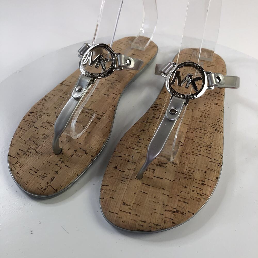 Michael Kors Charm Jelly Women's 10M Gladiator Sandals Cork Gray PLS READ